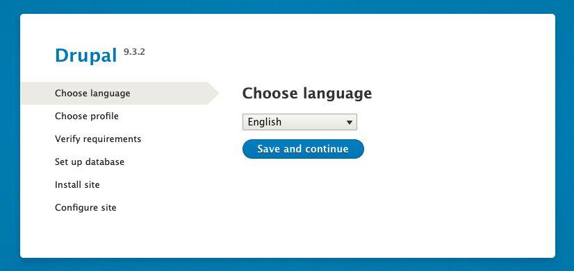Drupal installation choose language